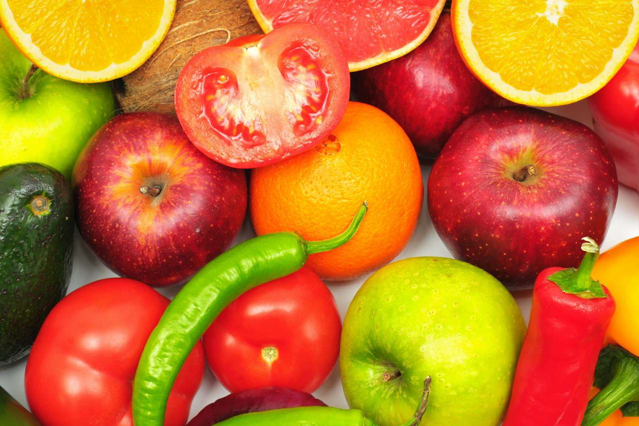 Owoce i warzywa zawierające witaminę C puzzle ze zdjęcia