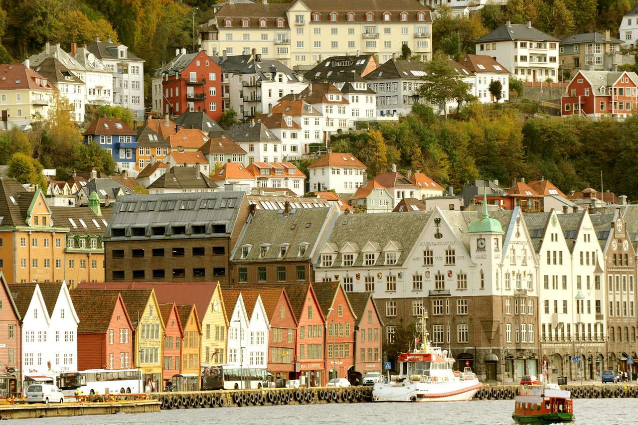 Panorama miasta Bergen (Norwegia) puzzle online