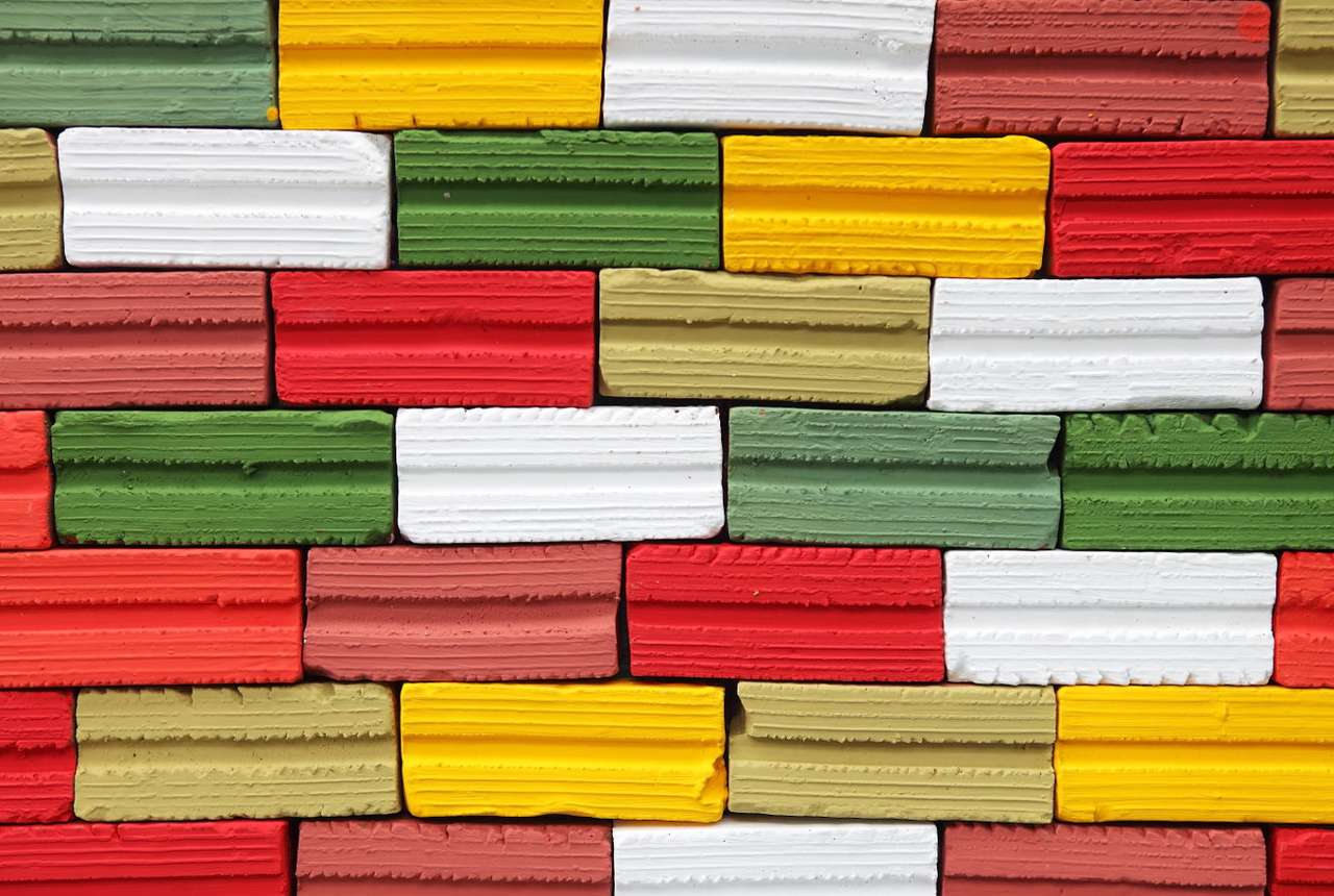 Pomalowane cegły puzzle online ze zdjęcia