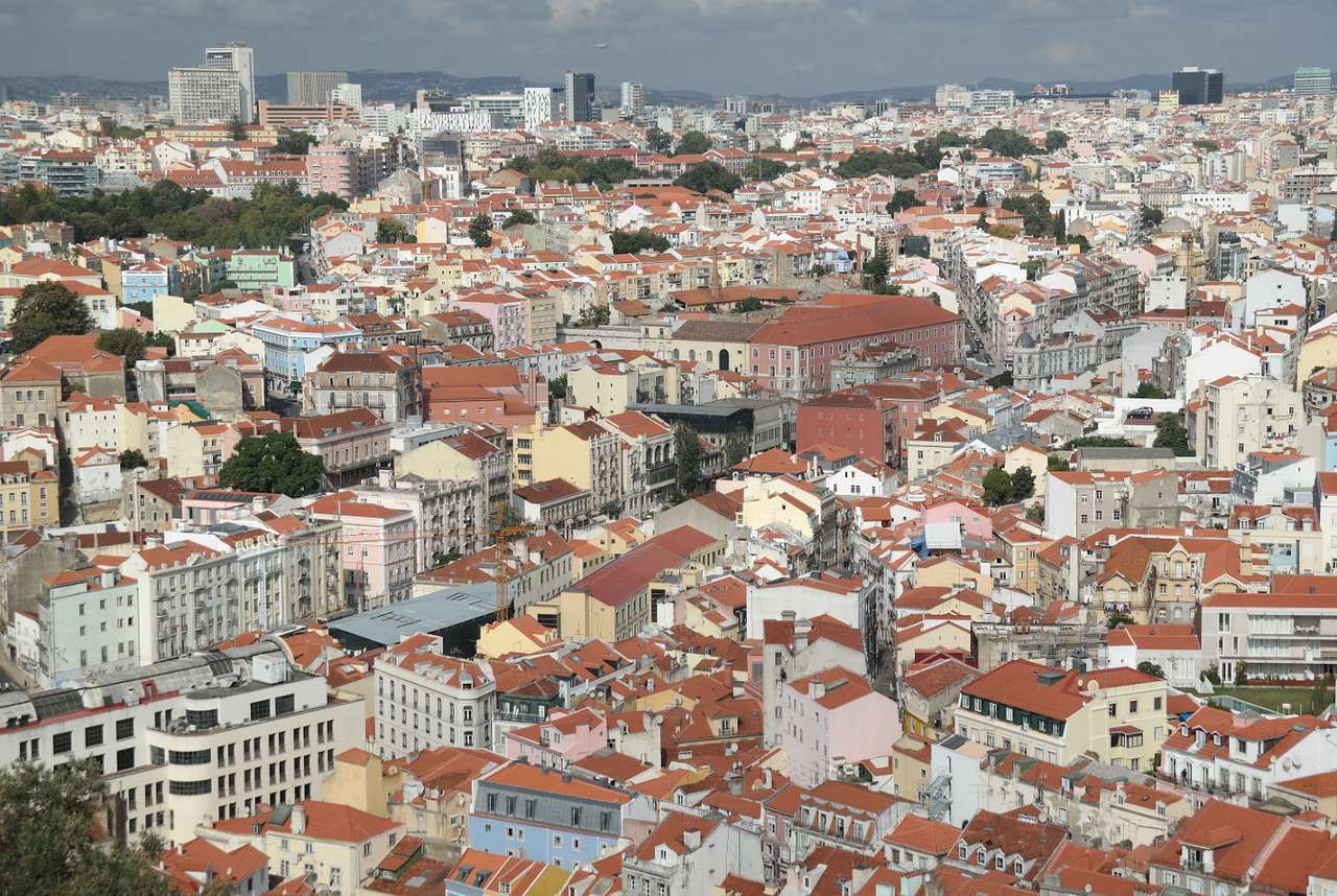 Widok z Zamku Św. Jerzego w Lizbonie (Portugalia) puzzle online ze zdjęcia