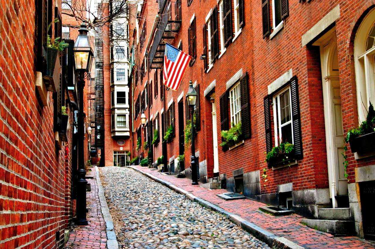 Stroma uliczka Beacon Hill w Bostonie (USA) puzzle online