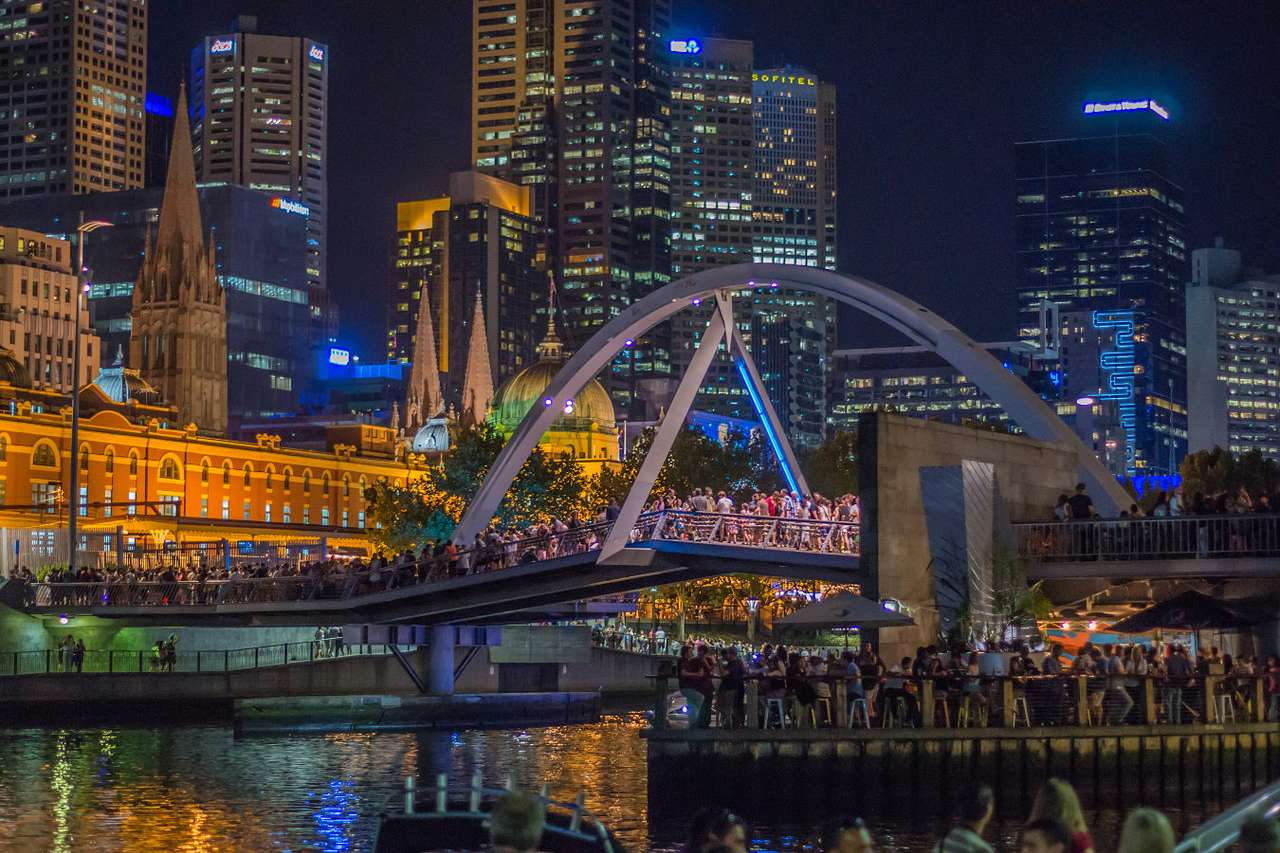 Most pieszy w Melbourne (Australia) puzzle online ze zdjęcia