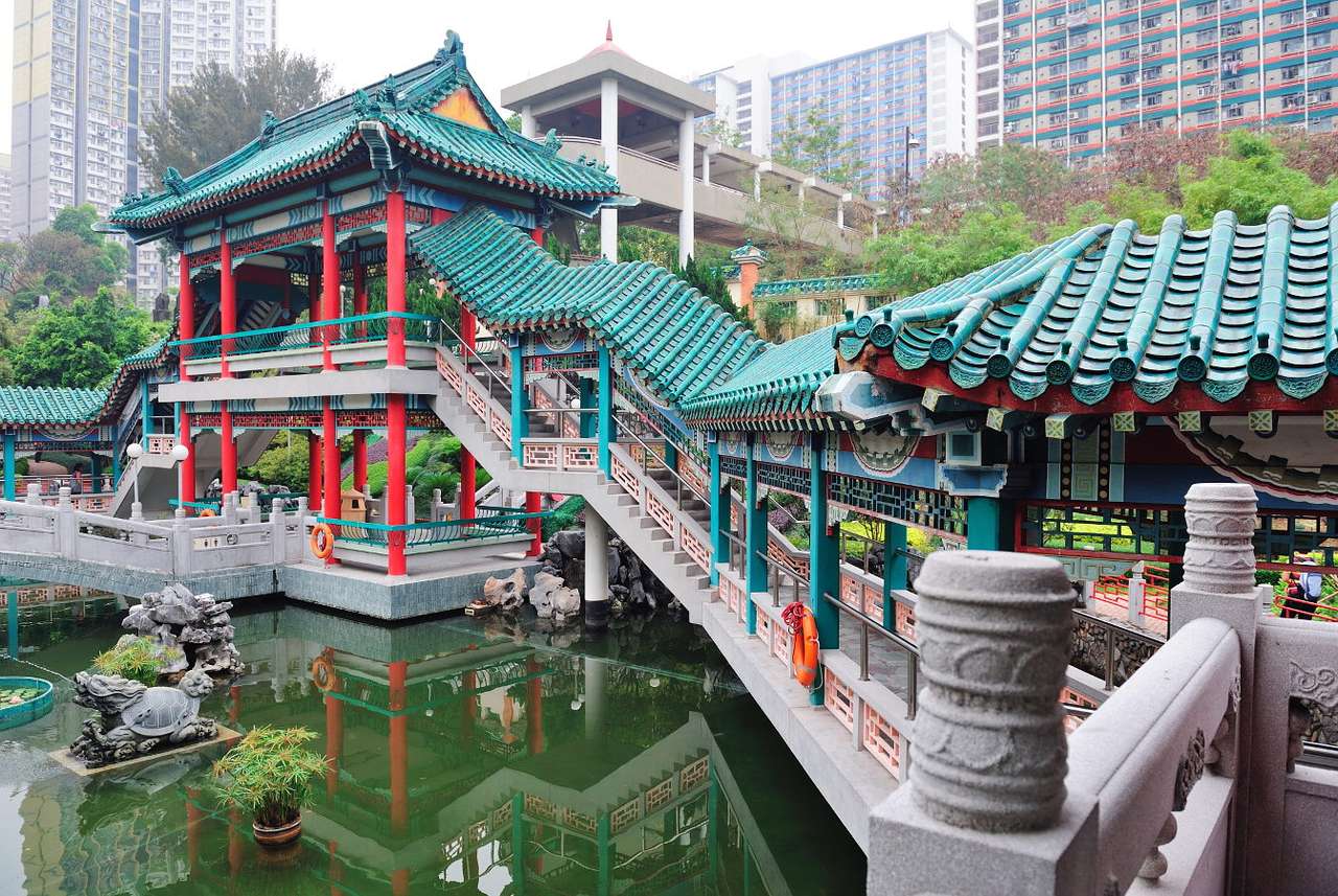 Kolorowy budynek w stylu chińskim (Chiny) puzzle online ze zdjęcia