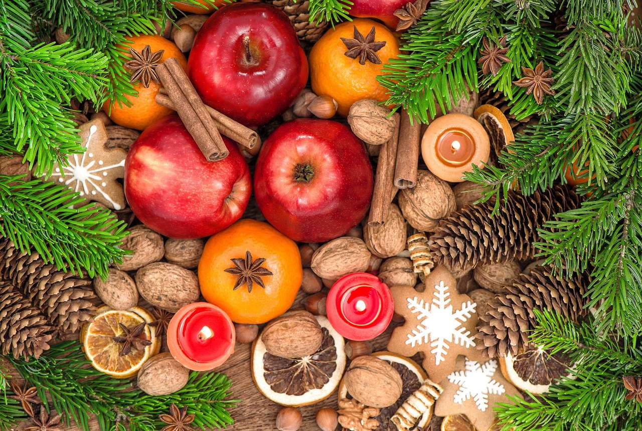 Materiały do przygotowania świątecznych dekoracji puzzle online