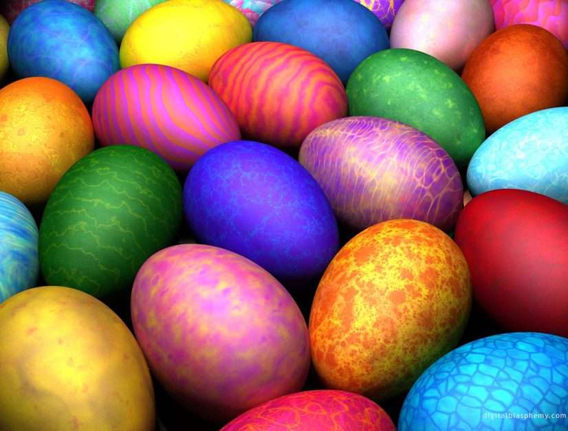 Kolorowe jajka puzzle online ze zdjęcia