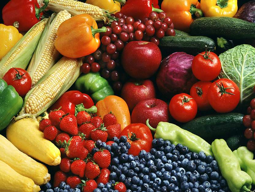 Świeże owoce i warzywa puzzle online ze zdjęcia