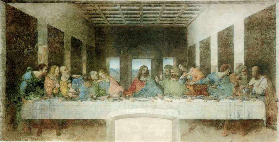 Leonardo da Vinci "Ostatnia wieczerza" puzzle online ze zdjęcia