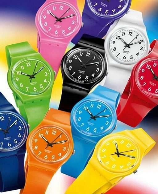 Kolorowe zegarki puzzle