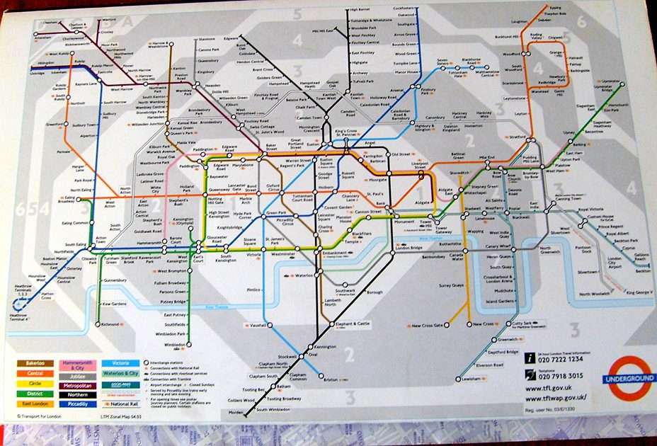 Plan metra w Londynie puzzle online