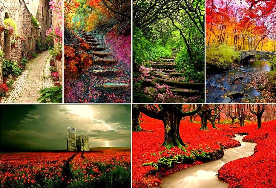 Jesienny collage puzzle online ze zdjęcia