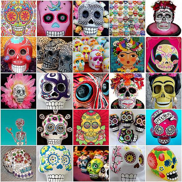 Meksykańskie czaszki cukru puzzle online
