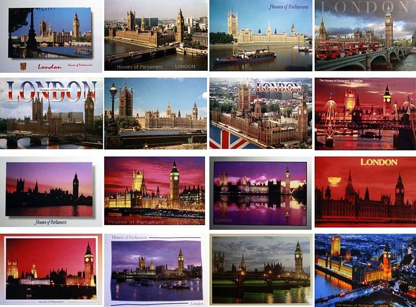 Widokówki z Londynu puzzle online ze zdjęcia