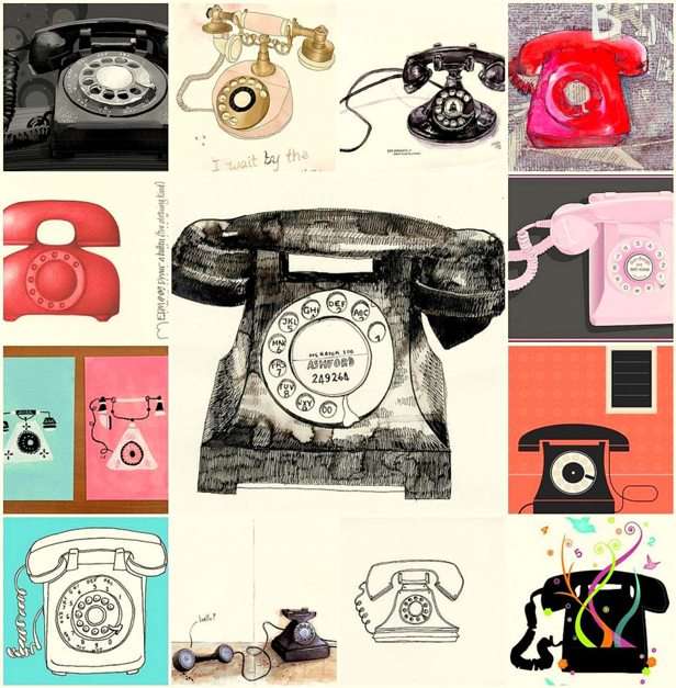 Collage-telefony puzzle online