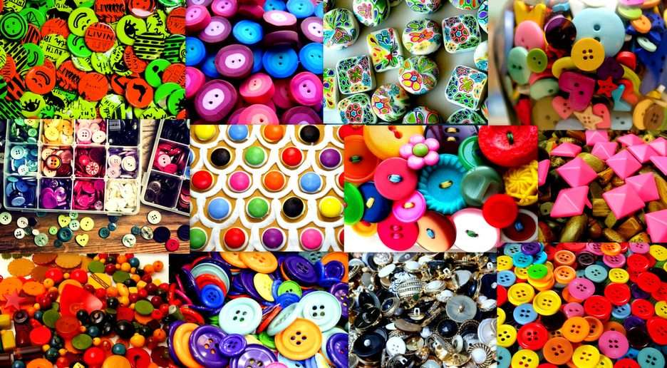 Collage guzikowy puzzle online ze zdjęcia