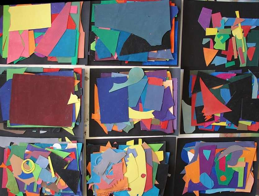 collage de papeles de colores puzzle online