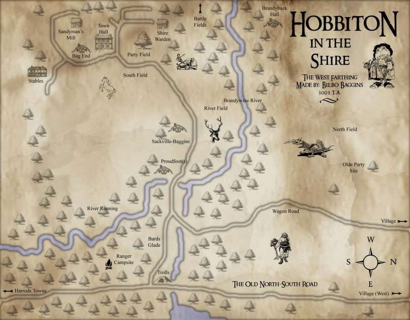 Hobbiton puzzle online ze zdjęcia