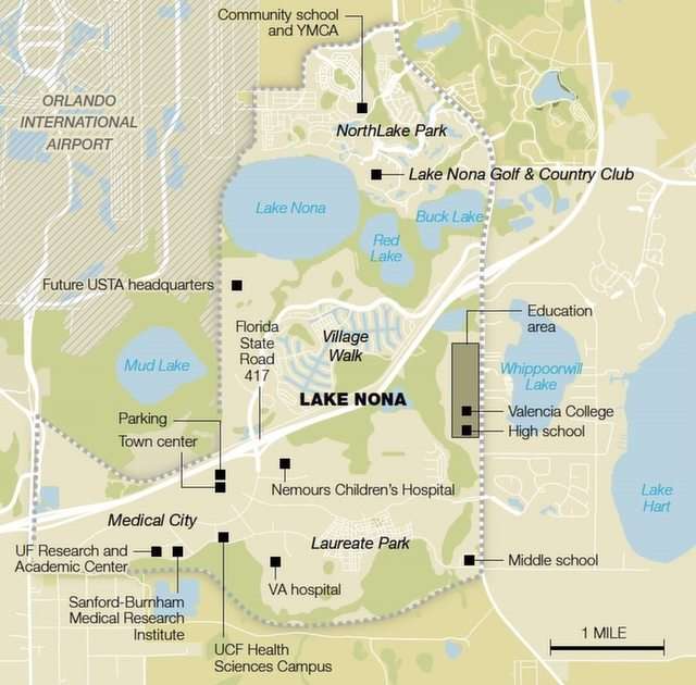 Mapa obszaru Lake Nona puzzle online