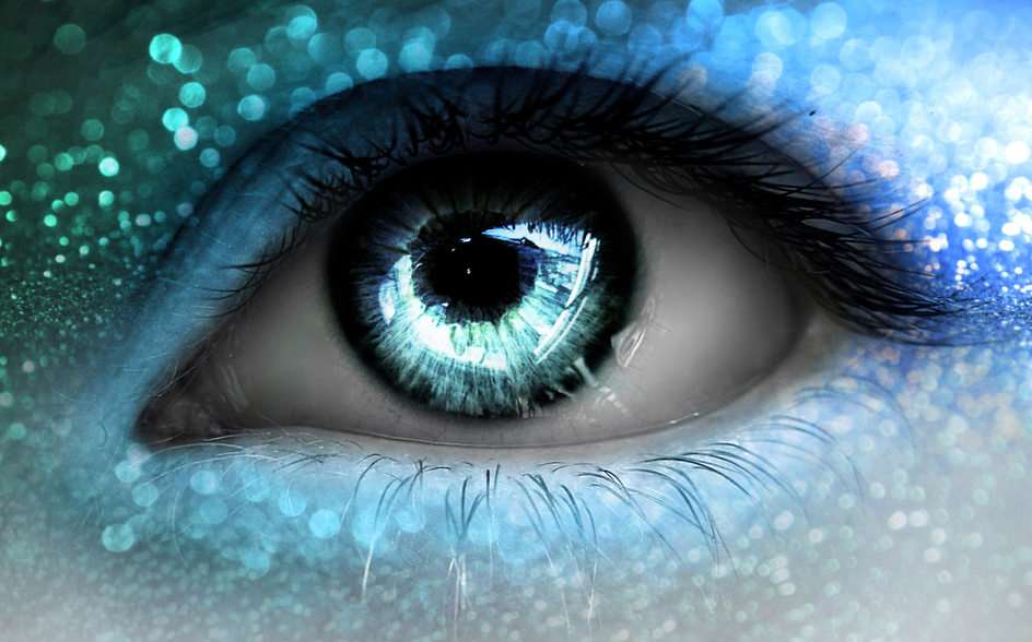Oko w kolorze niebieskim puzzle online