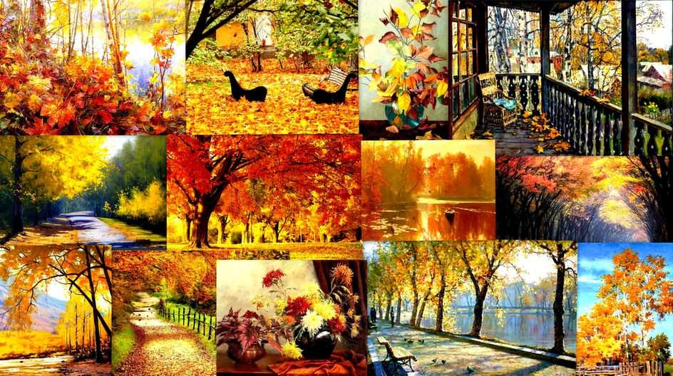 Collage jesienny puzzle online ze zdjęcia