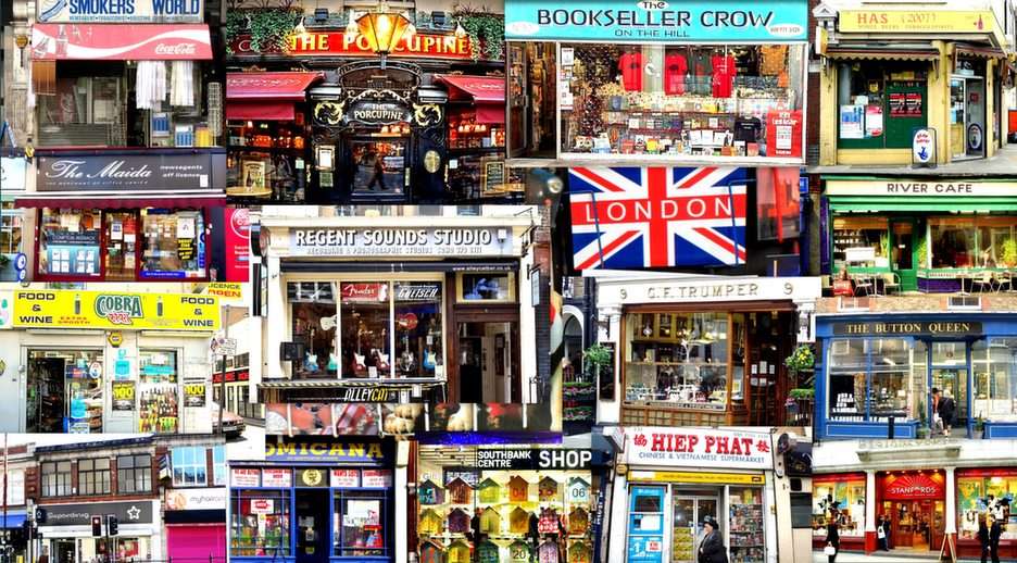 Londyn-collage-sklepy puzzle online