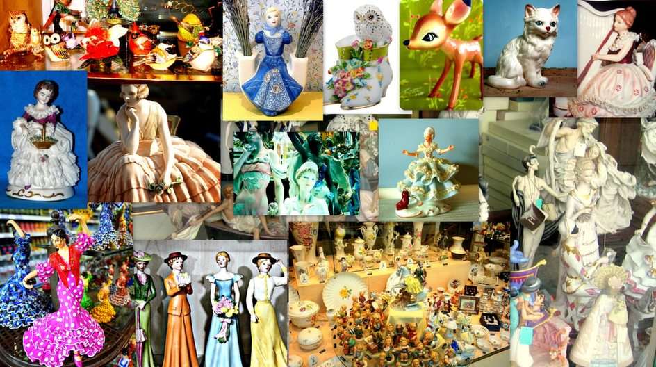 Porcelanowe figurki puzzle online ze zdjęcia
