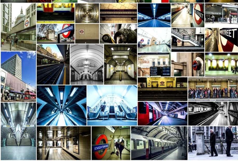 Londyn-collage=metro puzzle online ze zdjęcia