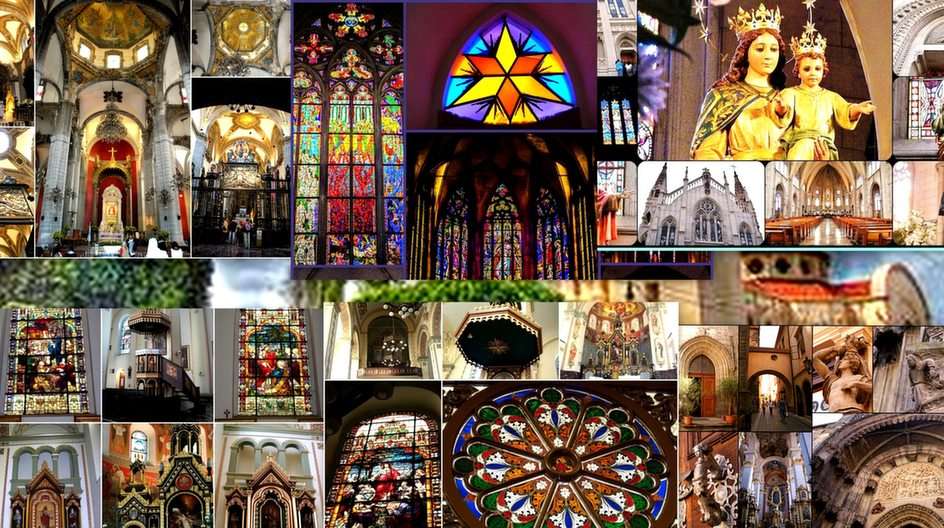 Collage- sakralny puzzle online ze zdjęcia