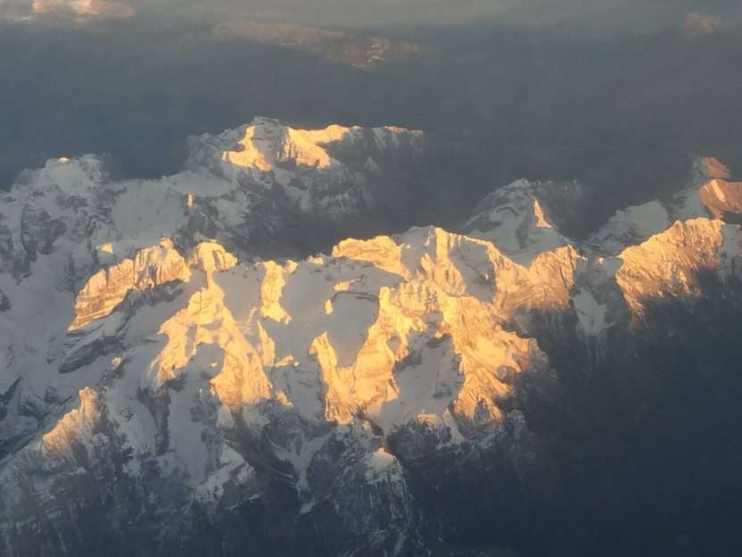 Alpy o zachodzie słońca puzzle ze zdjęcia