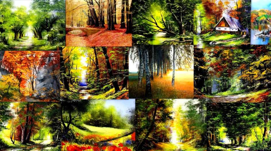 Collage-lasy puzzle online ze zdjęcia