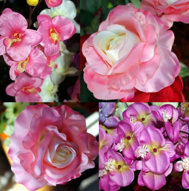 kwiaty collage puzzle online ze zdjęcia
