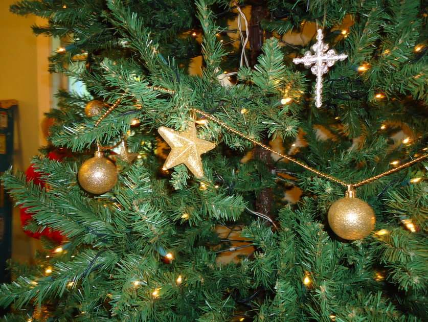 Boże Narodzenie w złocie puzzle online ze zdjęcia