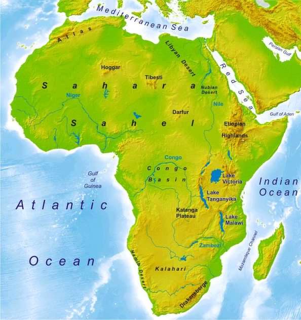 Kontynent afrykański puzzle online