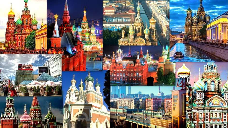 Collage-Moskwa puzzle online ze zdjęcia