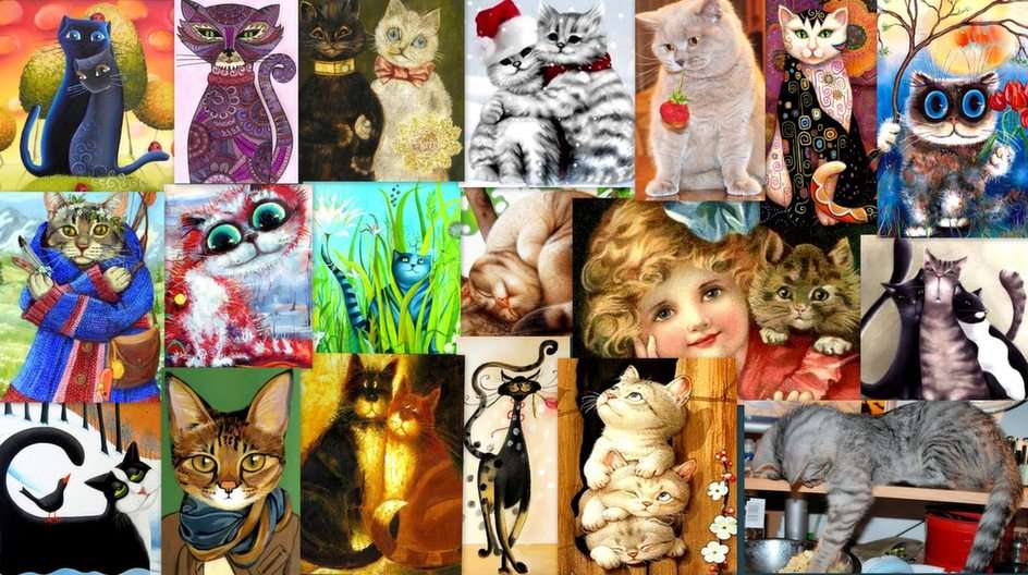 Koty w malarstwie 2 puzzle online ze zdjęcia