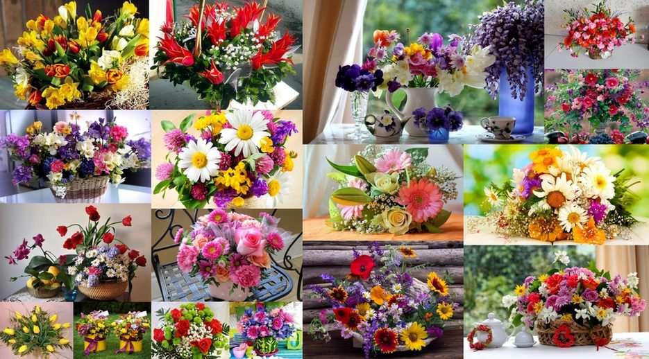 Kompozycje kwiatowe puzzle online ze zdjęcia