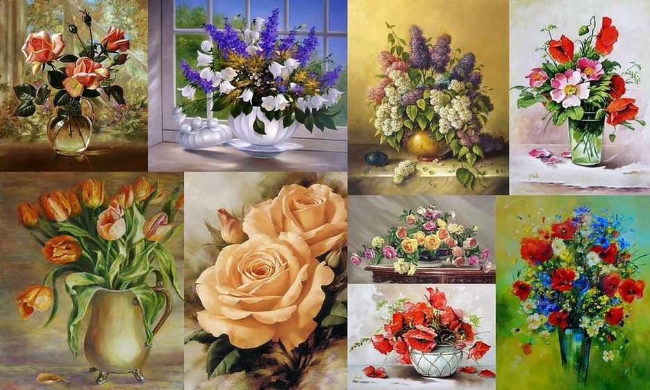 Kwiaty w malarstwie puzzle online