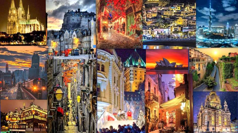 Miasta nocą puzzle online ze zdjęcia