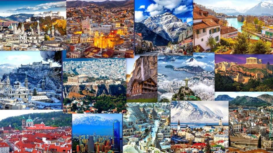 Miasta w górach puzzle online ze zdjęcia