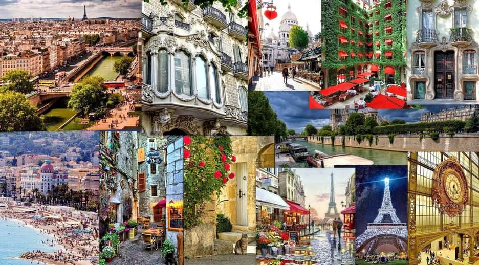 Francja-collage puzzle ze zdjęcia