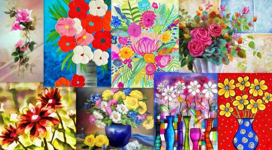 Kwiaty-malarstwo puzzle ze zdjęcia