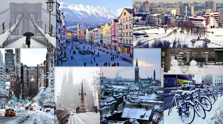 Zima w mieście puzzle online ze zdjęcia