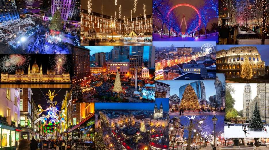 Świąteczne  miasta puzzle online ze zdjęcia