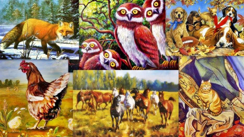 Zwierzęta w malarstwie puzzle online ze zdjęcia