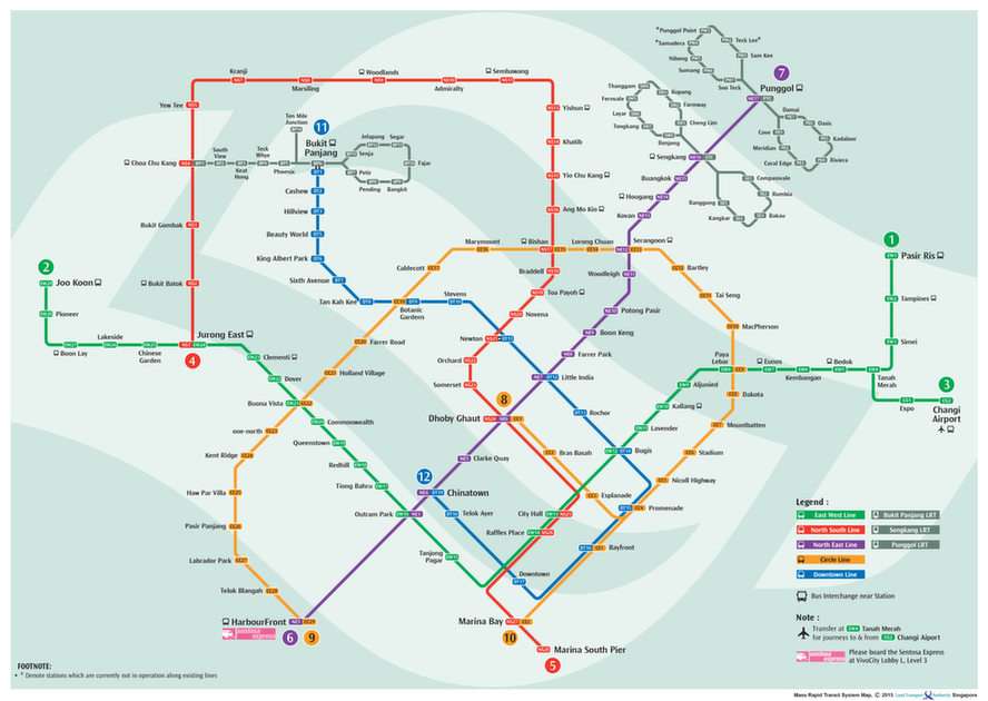 Mapa Singapuru puzzle online ze zdjęcia