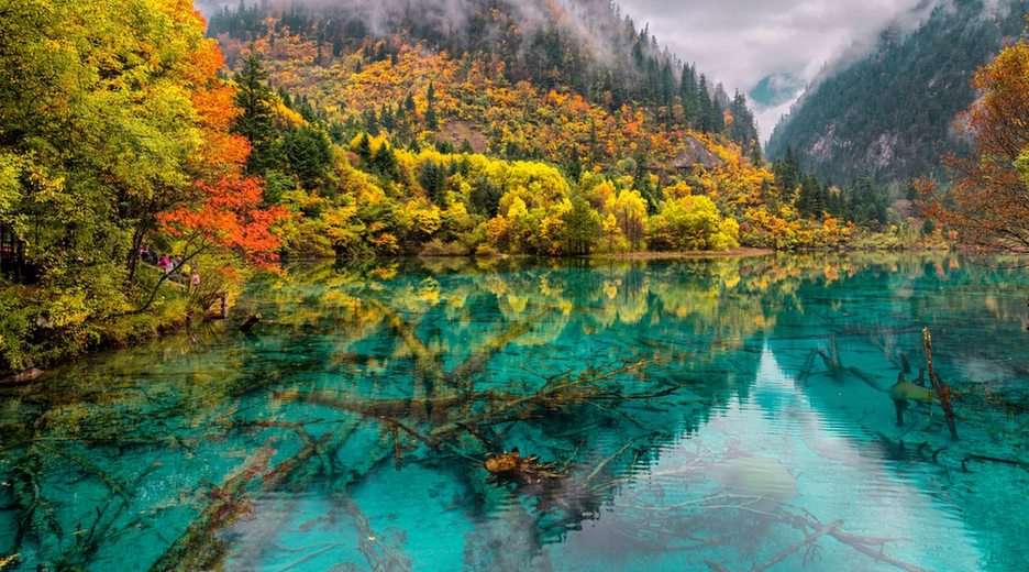Jezioro w pięciu kolorach puzzle online ze zdjęcia
