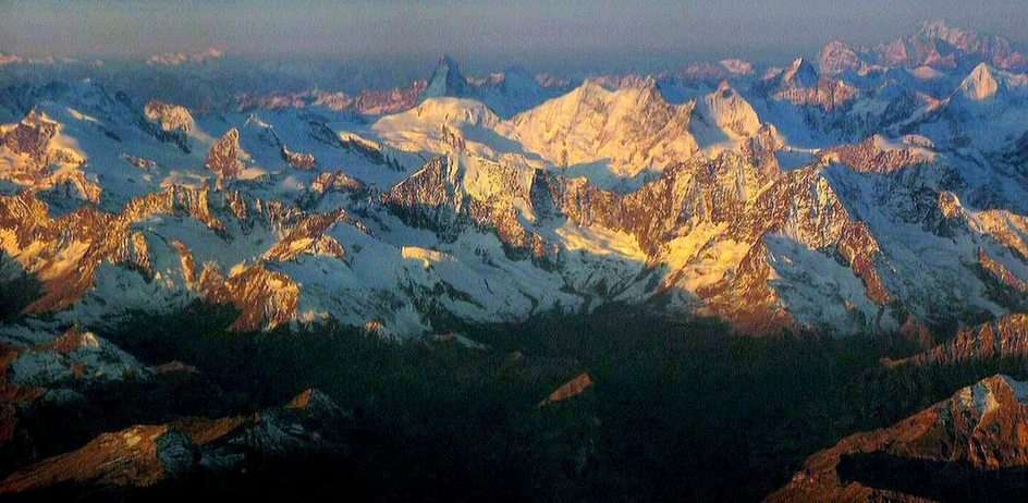 poranek nad Alpami z widokiem na Matterhorn puzzle online ze zdjęcia