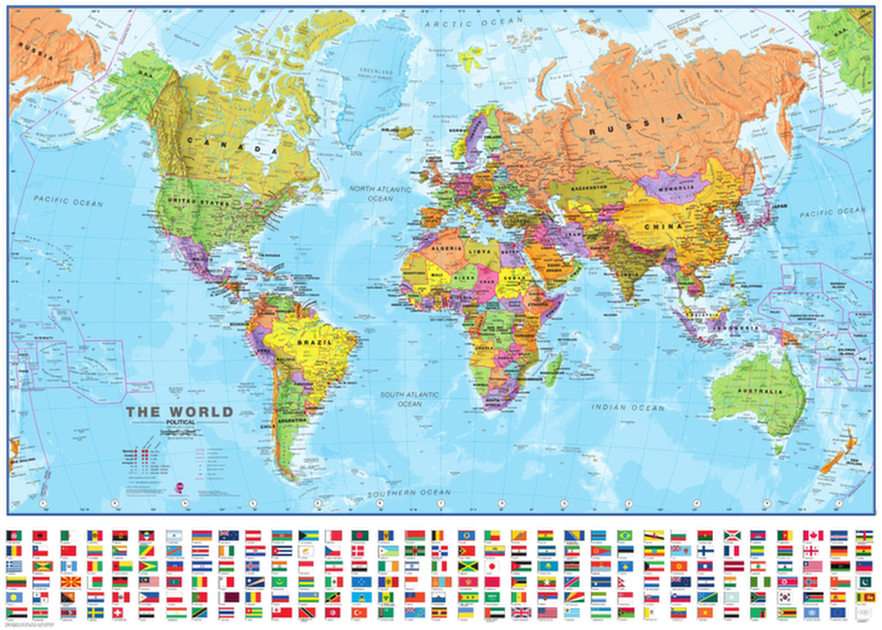 Mapa świata puzzle ze zdjęcia