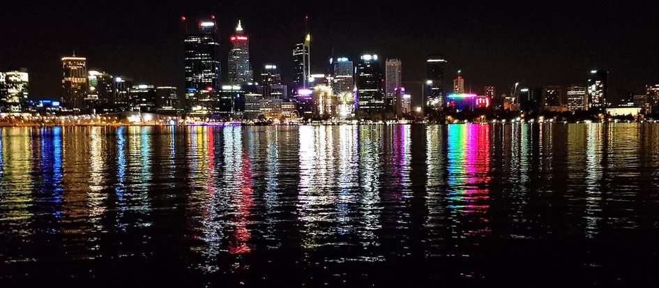Perth nocą puzzle online ze zdjęcia