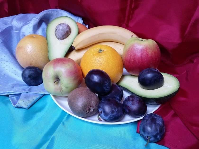 Martwa natura z owocami puzzle online ze zdjęcia