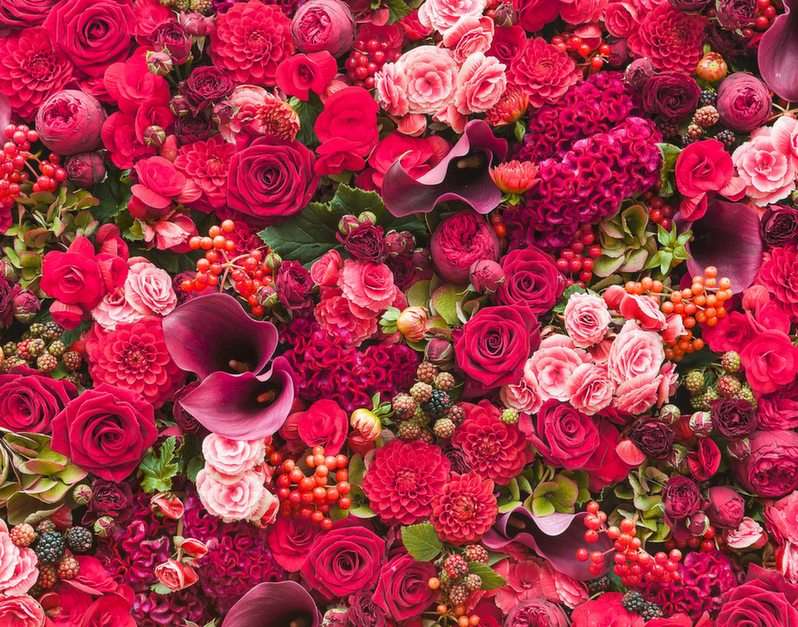 Różowe kwiaty puzzle online